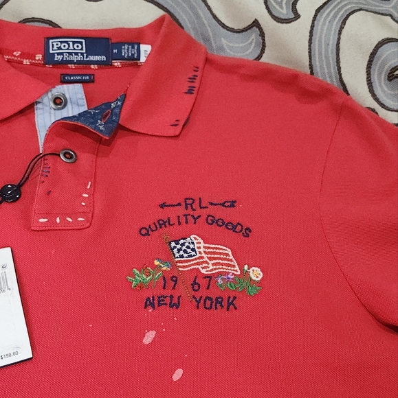 SOLD!!! $198 Polo Country Ralph Lauren Classic Fit Distressed Paint Splatter - Picture 3 of 12